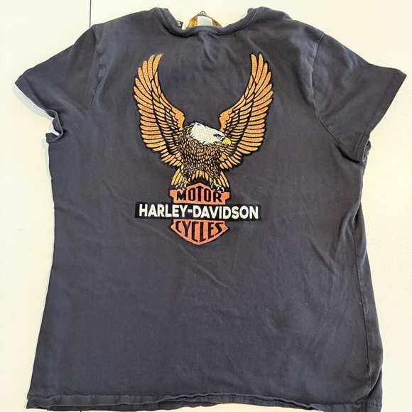 Harley-Davidson Black Tee with Gold Logo - Picture 3 of 4